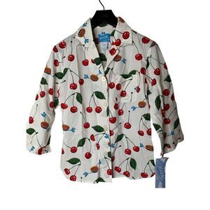 Vintage Nick and Nora Sleepwear pajama set cherries women's size small NEW